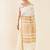 Off white ethnic motif woven design zari pure cotton kasavu saree