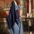 Navy blue cotton blend saree with contrast pallu & unstiched blouse piece