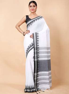 Woven design ethnic motifs pure cotton saree 1