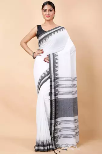 Woven design ethnic motifs pure cotton saree