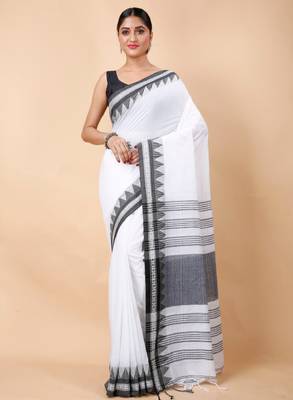 Woven design ethnic motifs pure cotton saree 2