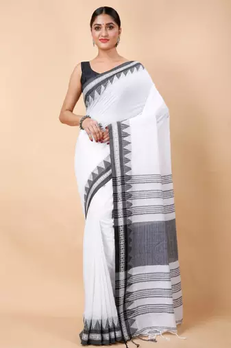 Woven design ethnic motifs pure cotton saree
