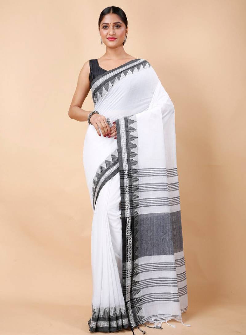 Woven design ethnic motifs pure cotton saree