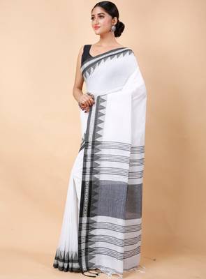 Woven design ethnic motifs pure cotton saree 3