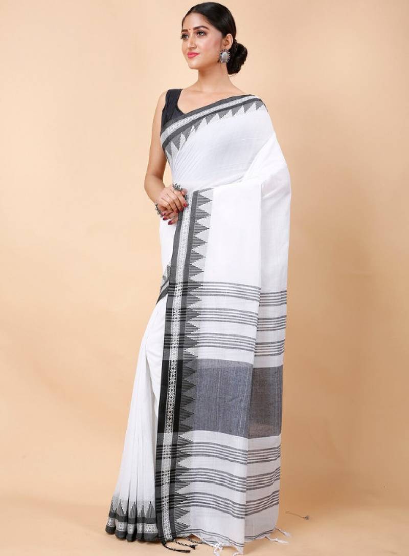 Woven design ethnic motifs pure cotton saree