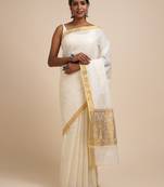 Zari cotton kasavu saree