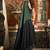 Dark green cotton blend saree with contrast pallu & unstiched blouse piece