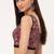 Maroon cotton sanganeri printed non padded blouse