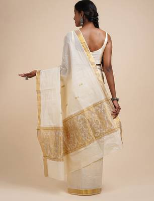 Zari cotton kasavu saree 3