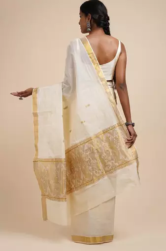 Zari cotton kasavu saree