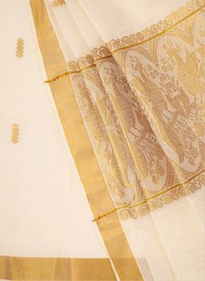 Zari cotton kasavu saree 4