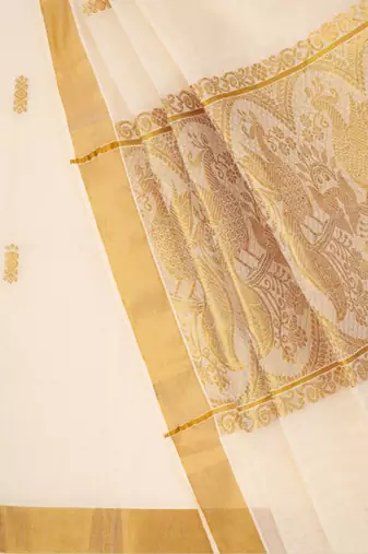 Zari cotton kasavu saree