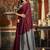 Maroon cotton blend saree with contrast pallu & unstiched blouse piece