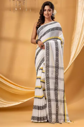 Woven design pure cotton taant saree