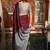 Maroon cotton blend saree with contrast pallu & unstiched blouse piece