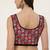 Maroon cotton sanganeri printed non padded blouse