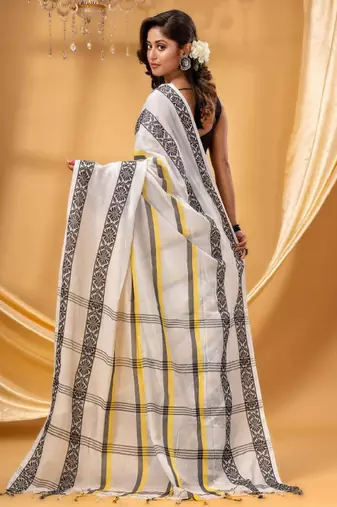 Woven design pure cotton taant saree