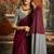 Maroon cotton blend saree with contrast pallu & unstiched blouse piece