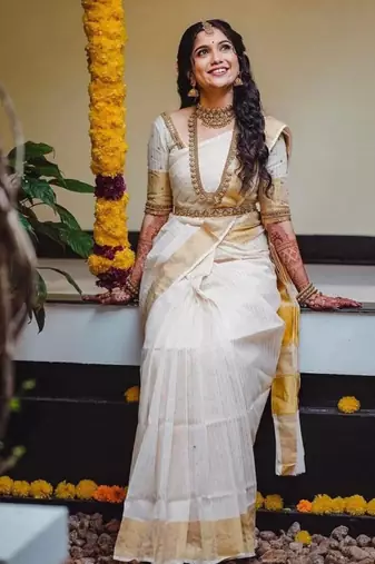 Woven design kanjeevaram saree