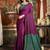Magenta cotton blend saree with contrast pallu & unstiched blouse piece