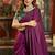 Magenta cotton blend saree with contrast pallu & unstiched blouse piece