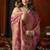Pink tissue silk blend saree with cow butta weaving work