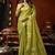 Lime green tissue silk blend saree with cow butta weaving work