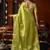 Lime green tissue silk blend saree with cow butta weaving work