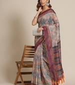 Ethnic motifs digital print saree