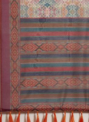 Ethnic motifs digital print saree 4