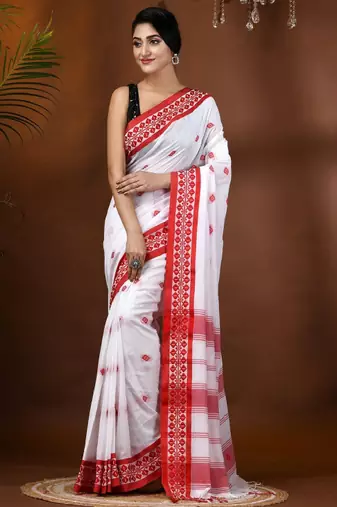 Ethnic motifs woven design pure cotton taant saree