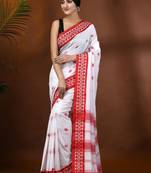 Ethnic motifs woven design pure cotton taant saree