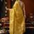 Mustard tissue silk blend saree with cow butta weaving work