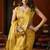 Mustard tissue silk blend saree with cow butta weaving work