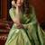 Sea green tissue silk blend saree with cow butta weaving work