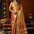Orange tissue silk blend saree with cow butta weaving work