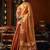 Orange tissue silk blend saree with cow butta weaving work