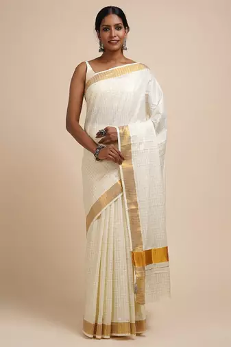 Zari cotton kasavu saree