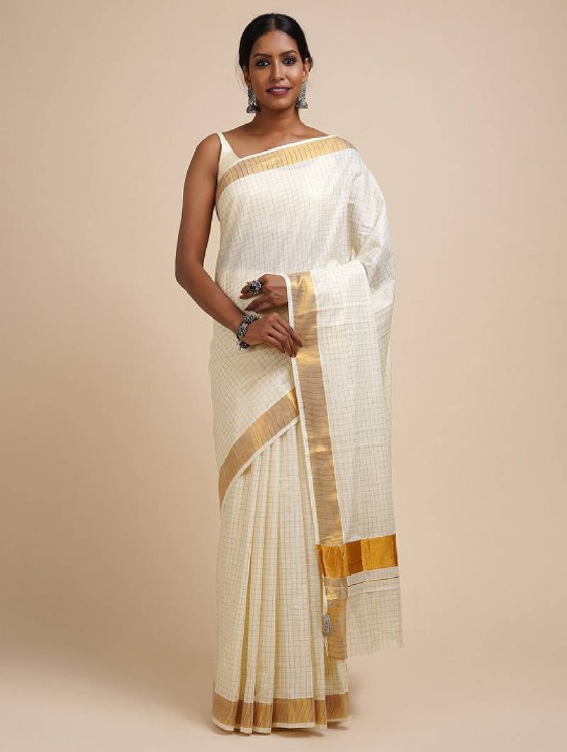 Zari cotton kasavu saree