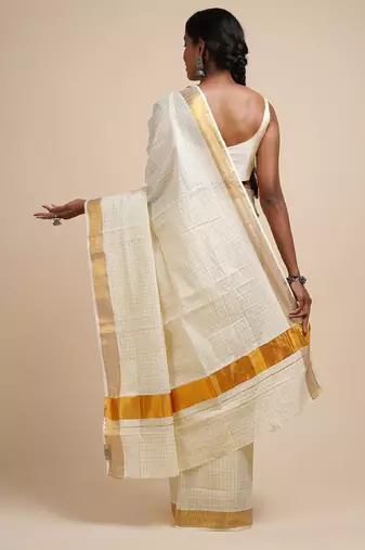 Zari cotton kasavu saree
