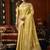 Golden yellow tissue silk blend saree with cow butta weaving work