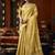 Golden yellow tissue silk blend saree with cow butta weaving work