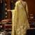 Golden yellow tissue silk blend saree with cow butta weaving work