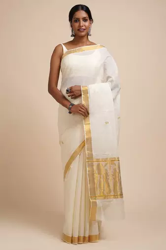 Zari cotton kasavu saree