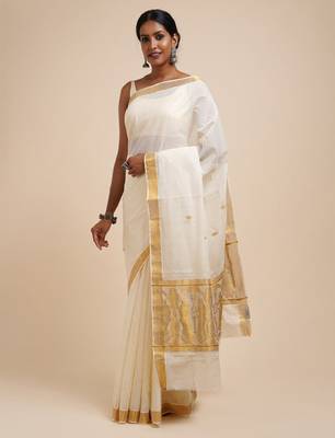 Zari cotton kasavu saree 2