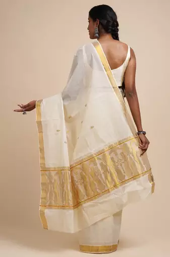 Zari cotton kasavu saree