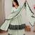 Light green faux georgette embroidered kurta palazzo set with dupatta