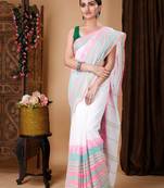 Woven design ethnic motifs cotton saree