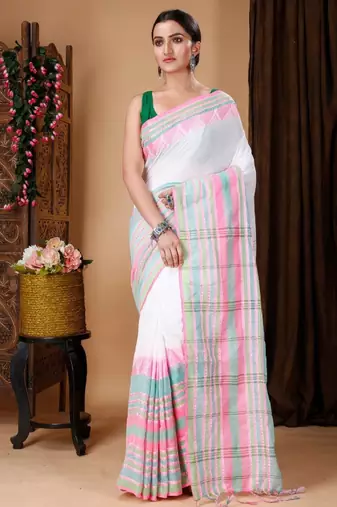 Woven design ethnic motifs cotton saree