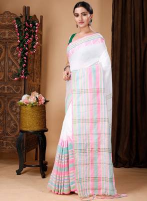 Woven design ethnic motifs cotton saree 3